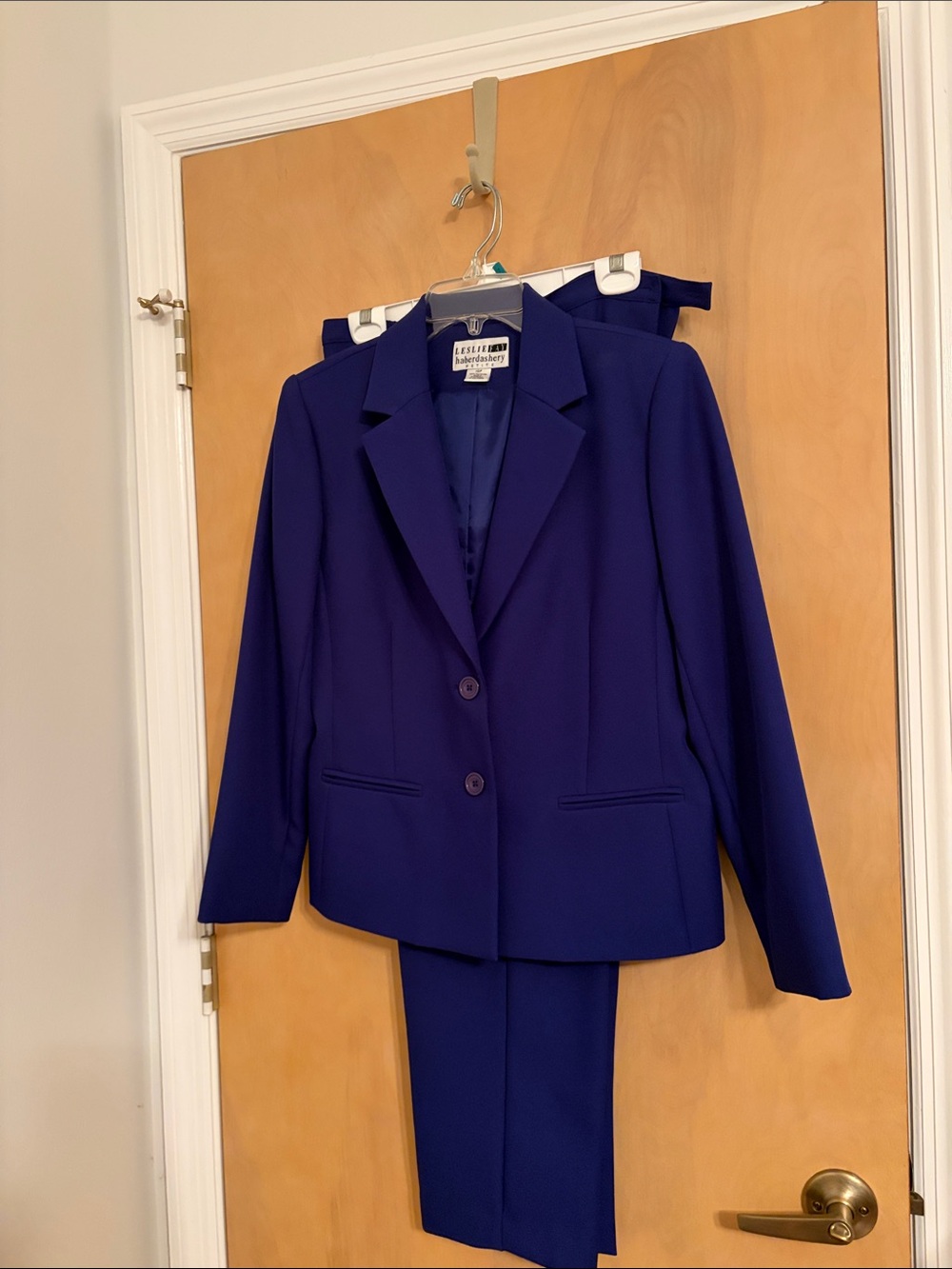 LeslieFay Haberdashery Blue Two-Button Blazer and Pant Suit